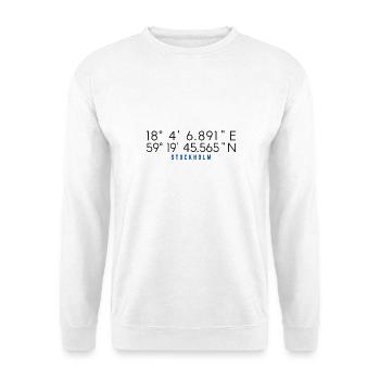 Stockholm Koordinaten Grafik - Unisex Pullover - Weiß - Vorne