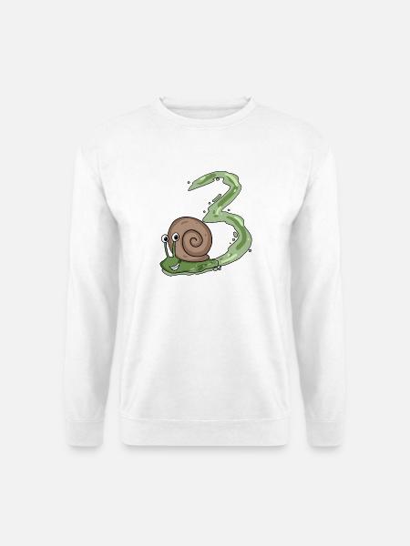 3.Geburtstag Schnecke - 3 Jahre alt Geschenk - Unisex Pullover - Weiß