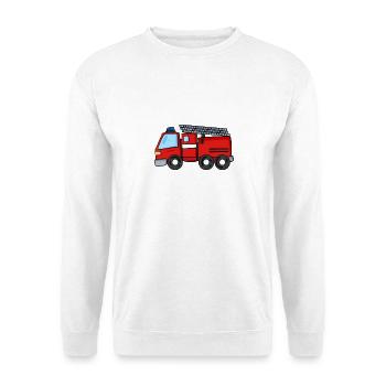 Camion de pompier - Sweat-shirt Unisexe - blanc - Devant