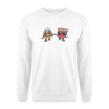 Burger Pommes Fast Food - Unisex Pullover - Weiß - Vorne