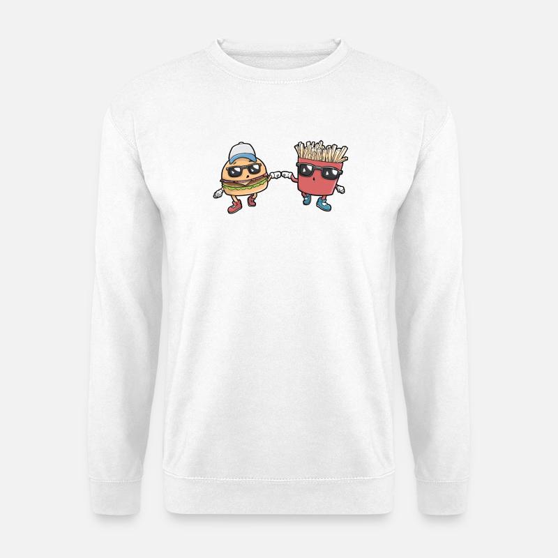 Burger Pommes Fast Food - Unisex Pullover - Weiß