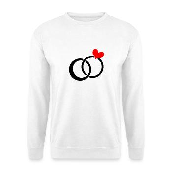 Marry engagement ring wedding wedding band couples marriage - Unisex Sweatshirt - white - Front