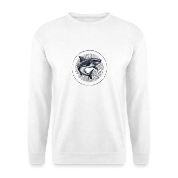 Dancing Shark - Sweat-shirt Unisexe - blanc - Devant