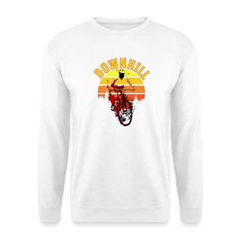 Mountainbike Downhill Sunset Cycling - Vintage - Unisex Pullover - Weiß - Vorne - Alina (178cm) & Michal (187cm)