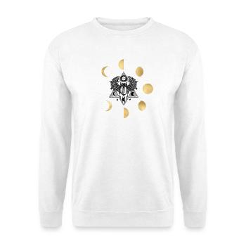 Phase de lune : motif circulaire doré - Sweat-shirt Unisexe - blanc - Devant