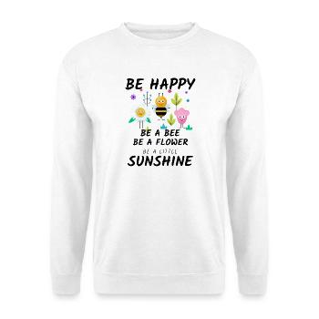 Cheerful garden motif: flower, bee - Unisex Sweatshirt - white - Front