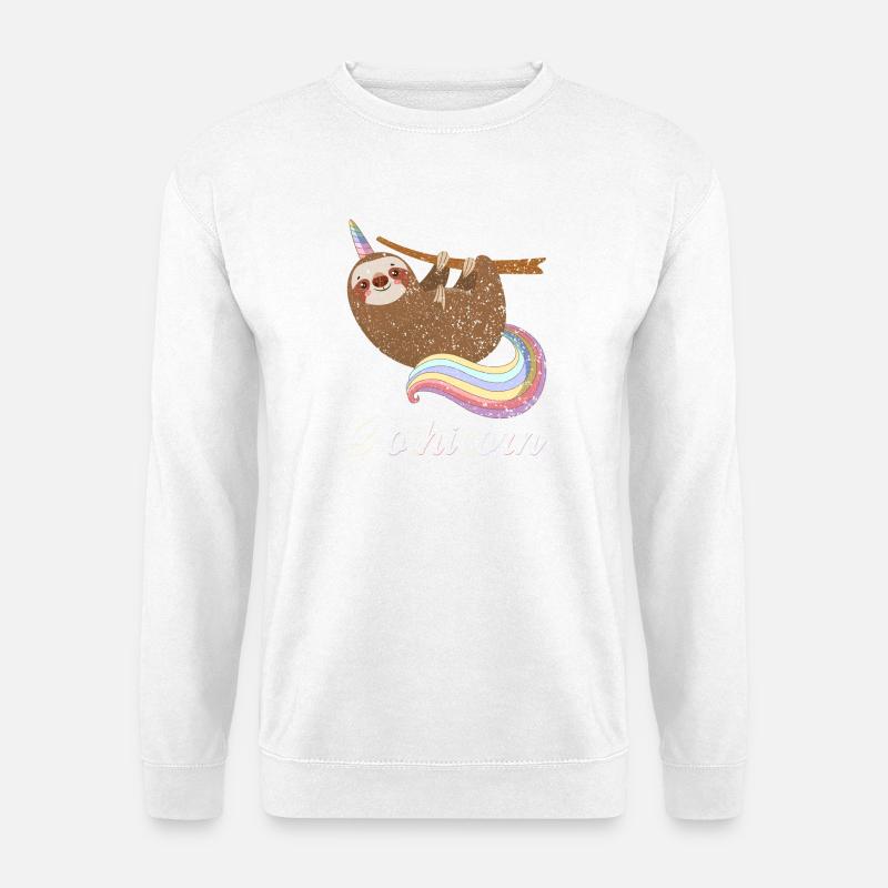 Slothicorn Faultier Einhorn Süß Lustig Shirt - Unisex Pullover - Weiß