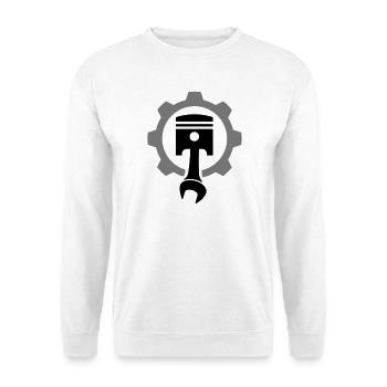 Engine, piston, gear - Unisex Sweatshirt - white - Front