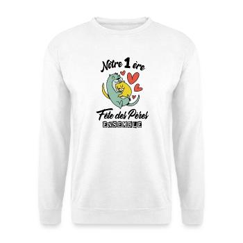 Body bébé meilleur papa première fête des pères - Sweat-shirt Unisexe - blanc - Devant