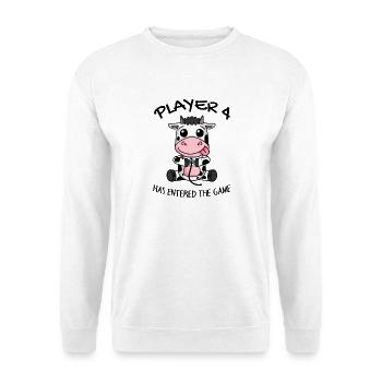 Player 4 Cow Offspring Pregnancy Gaming - Unisex Sweatshirt - white - Front