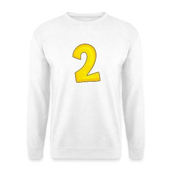 2 jaune - Sweat-shirt Unisexe - blanc - Devant