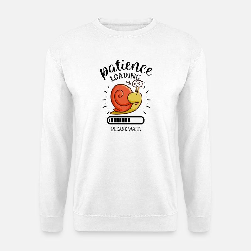 Patience Snail Loading Image - Unisex Sweatshirt - white