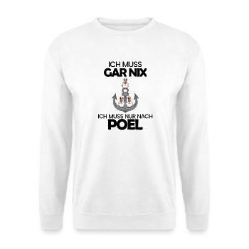 Poel Ostsee Urlaub Anker - Unisex Pullover - Weiß - Vorne