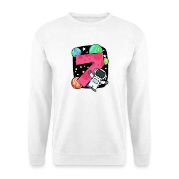 7 birthday boy - 7 years old - I am 7 - Unisex Sweatshirt - white - Front
