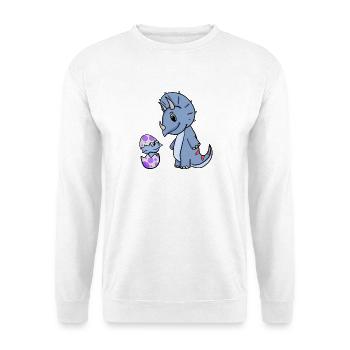 Dinosaures avec bébés dinosaures - Sweat-shirt Unisexe - blanc - Devant