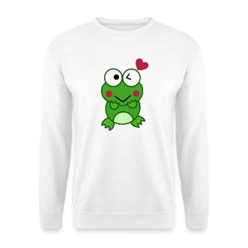Frog in love with hearts – Love Design - Unisex Sweatshirt - white - Front