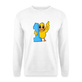 1 an - Inscription à l’école - Motif canard - Sweat-shirt Unisexe - blanc - Devant