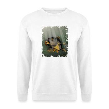 Karpfenfischen Unterwasserfisch-Design - Unisex Pullover - Weiß - Vorne