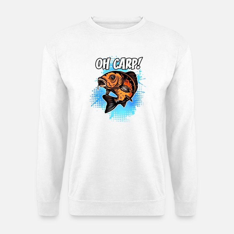 Oh Karpfen – lustiges Karpfenfischen-Design - Unisex Pullover - Weiß