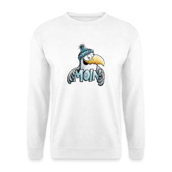 Moin Möwe I Nordsee I Norddeutsch - Unisex Pullover - Weiß - Vorne