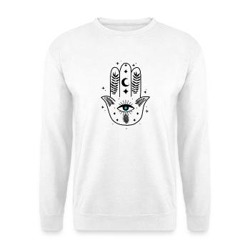 Hamsa Eye Moon Stars - Unisex Sweatshirt - white - Front