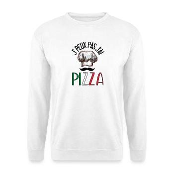 J' peux pas j'ai Pizza - Humour - Sweat-shirt Unisexe - blanc - Devant