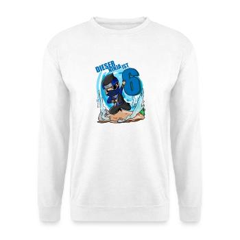 6 Jahre Geburtstag Junge Ninja - Ich bin 6 - Unisex Pullover - Weiß - Vorne