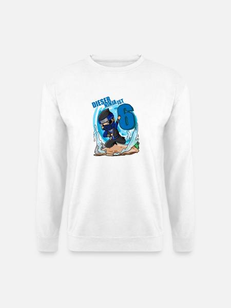 6 Jahre Geburtstag Junge Ninja - Ich bin 6 - Unisex Pullover - Weiß