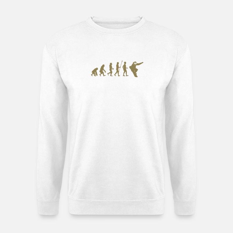Snowboarder Evolution Gift Idea - Unisex Sweatshirt - white