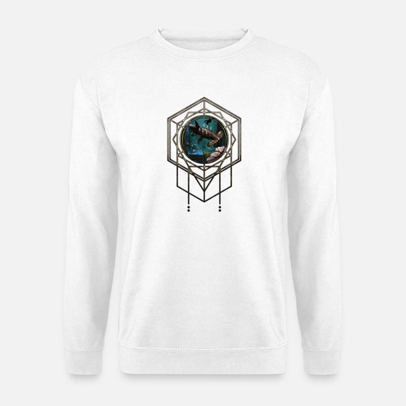 Awesome steampunk hammerhead shark - Unisex Sweatshirt - white