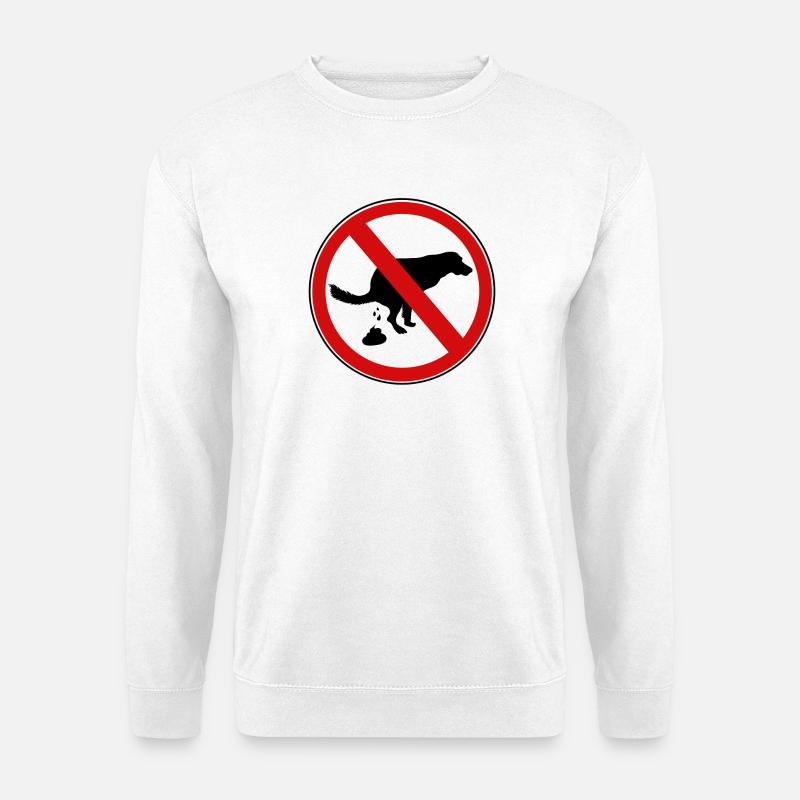 Hundescheiße Verbotsschild  - Unisex Pullover - Weiß