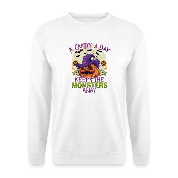 A candy a day keeps the monsters away - Unisex Sweatshirt - white - Front