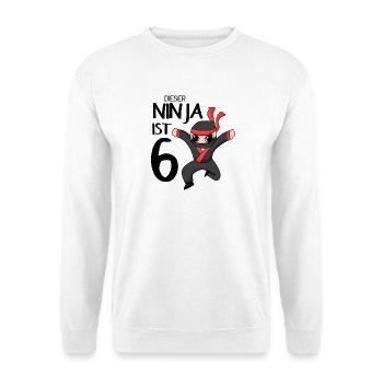 6 Jahre Junge Ninja - 6 Geburtstag - Ich bin 6 - Unisex Pullover - Weiß - Vorne