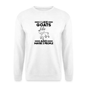 Ich mag Ziegen - Ziegenbock - Unisex Pullover - Weiß - Vorne