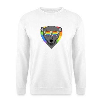LGBT Animal Black Panther Rainbow Heart - Sweat-shirt Unisexe - blanc - Devant