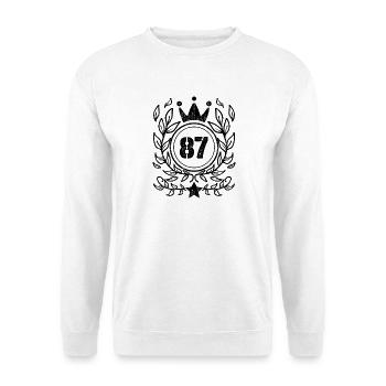 87 - Année de naissance Année de naissance 1987 - Sweat-shirt Unisexe - blanc - Devant
