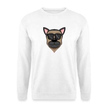 Deutscher Schäferhund Hund mit Sonnenbrille - Unisex Pullover - Weiß - Vorne