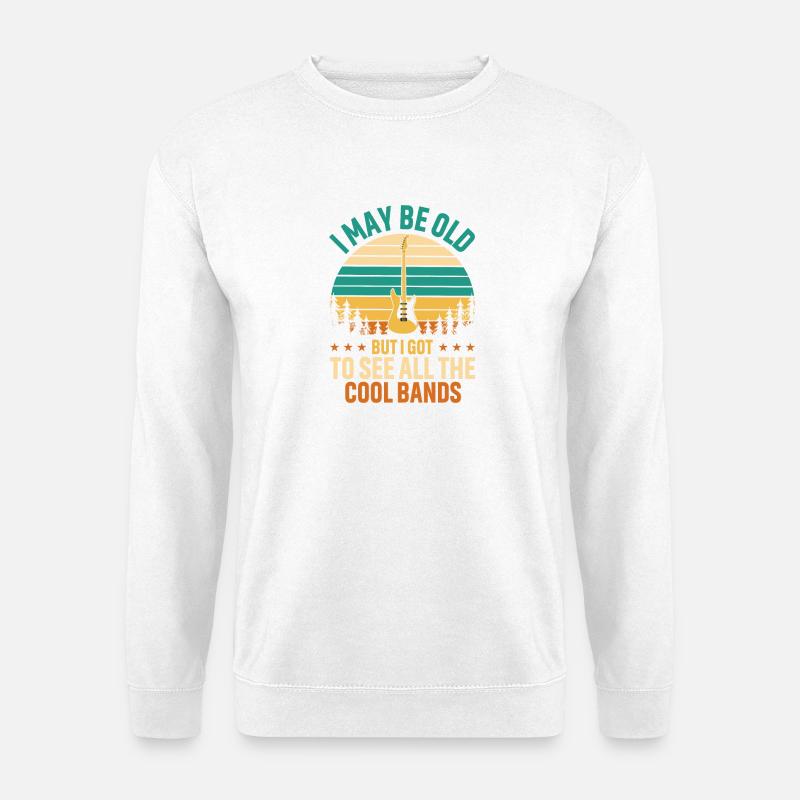 Gitarre und Nature Sunset Vibe - Unisex Pullover - Weiß