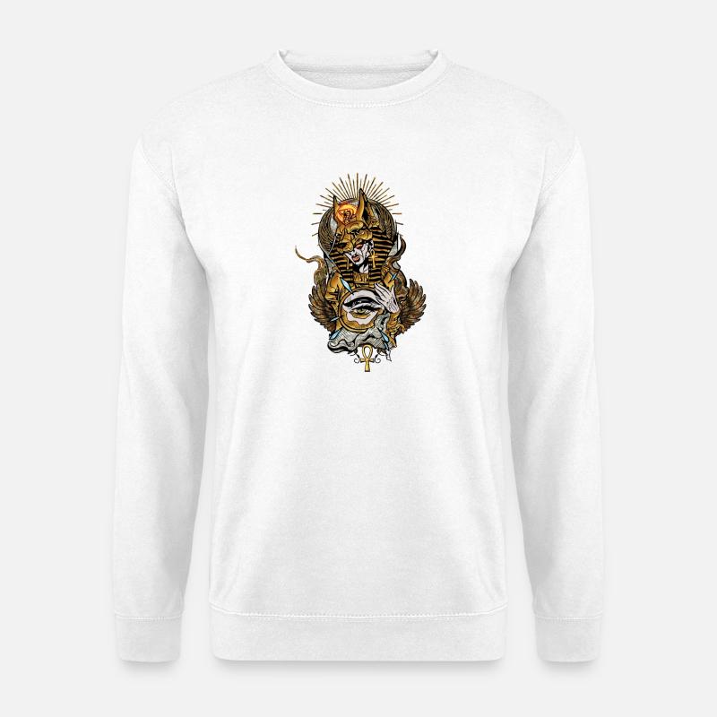 Anubis mask with the all-seeing eye - Unisex Sweatshirt - white