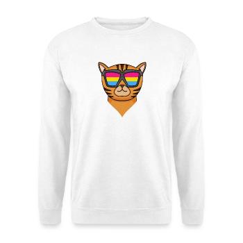 Chat pansexuel du Bengale - Chat avec lunettes - Sweat-shirt Unisexe - blanc - Devant