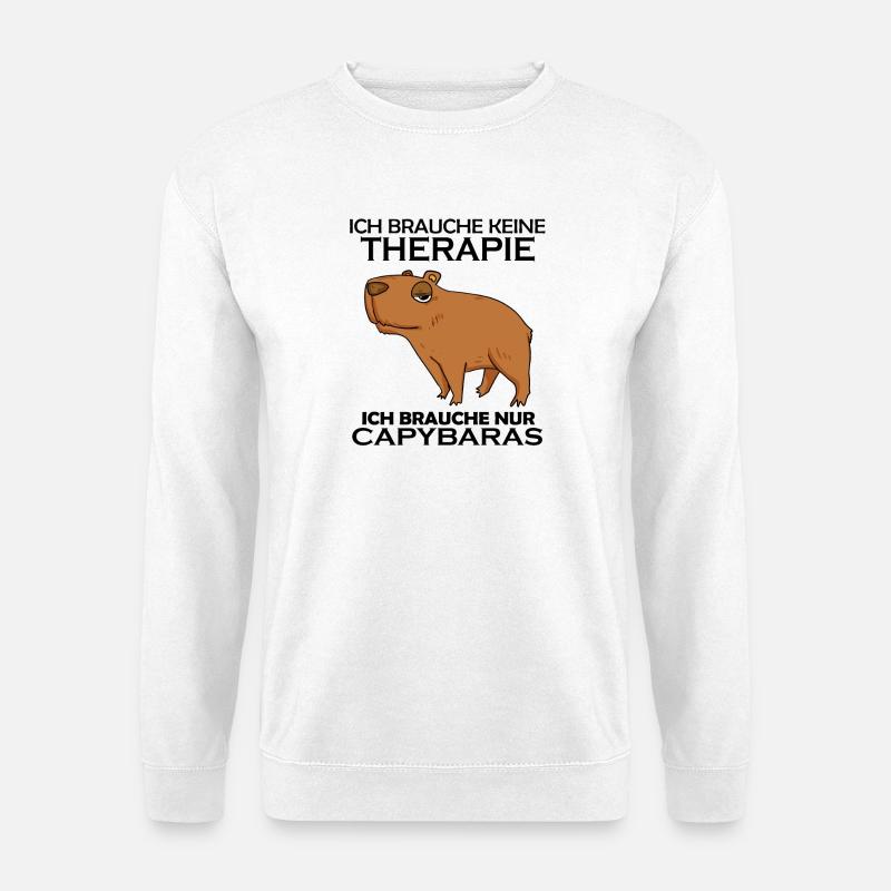 Capybara Wasserschwein Spruch Geschenk - Unisex Pullover - Weiß
