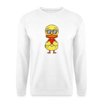 Canard avec lunettes de soleil et cœur - Sweat-shirt Unisexe - blanc - Devant