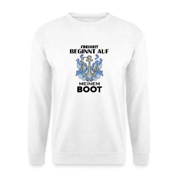 Motorboot Kapitän - Unisex Pullover - Weiß - Vorne