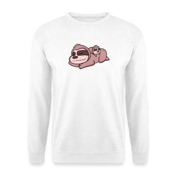 Faultier Papa mit Baby Faultier - Unisex Pullover - Weiß - Vorne