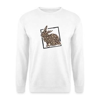 Hase gut getarnt im Leopardenlook - Unisex Pullover - Weiß - Vorne