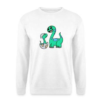 Dinosaures avec bébés dinosaures - Sweat-shirt Unisexe - blanc - Devant