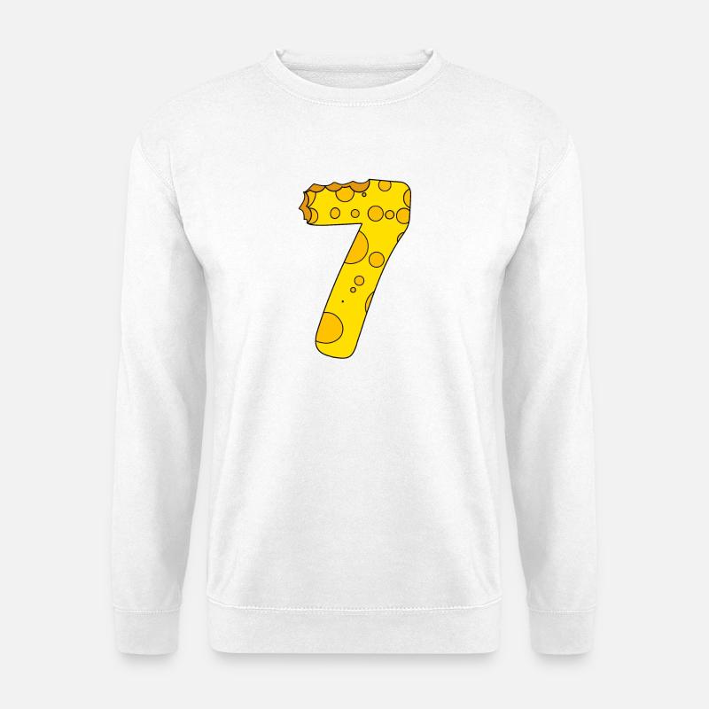 Number 7 Digit Cheese - Unisex Sweatshirt - white