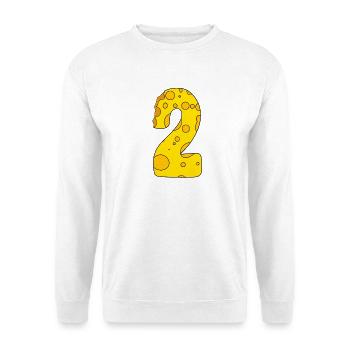 Zahl 2 Ziffer Käse - Unisex Pullover - Weiß - Vorne