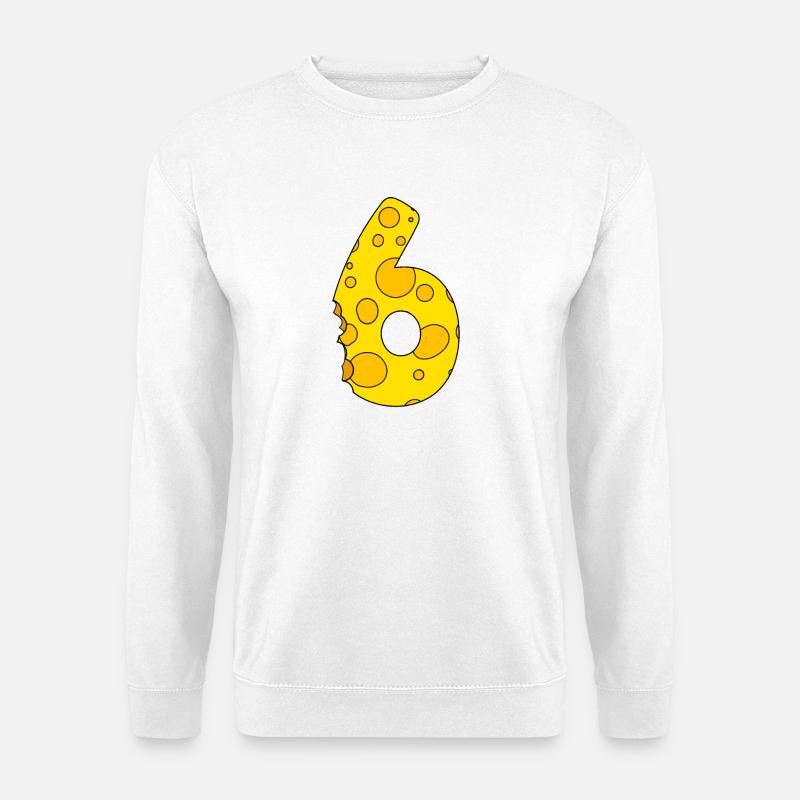 Number 6 Digit Cheese - Unisex Sweatshirt - white