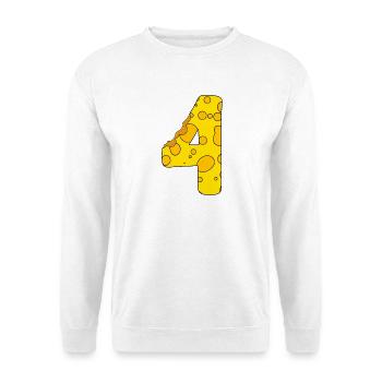 Zahl 4 Ziffer Käse - Unisex Pullover - Weiß - Vorne